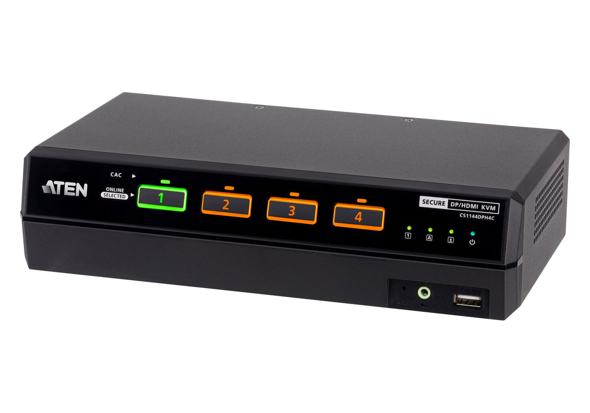 ATEN 4-Port USB 5K DisplayPort/HDMI Dual Display Universal Secure KVM Switch with CAC (PSD PP v4.0 Compliant)