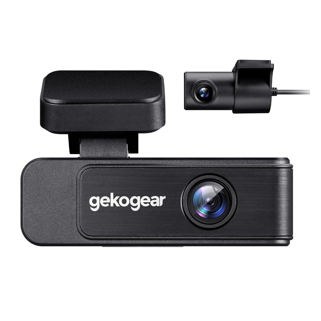 GekoGear Dashcam - Orbit 410 Dual Front (4k) & Rear (1080p) 32GB MicroSD Included (Support up to 256GB) - Black