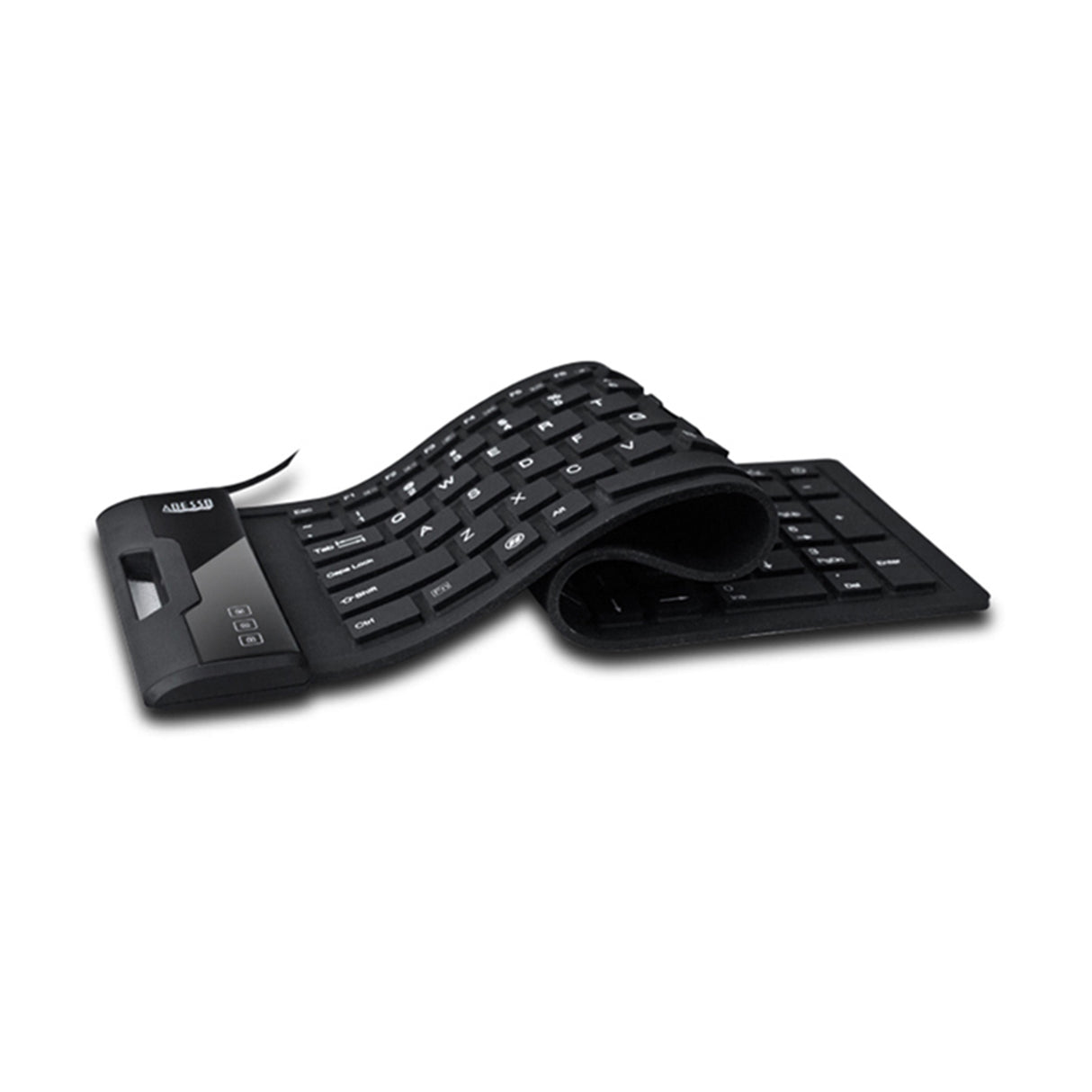 Adesso Keyboard Wired Antimicrobial Waterproof Flex Compact - Black