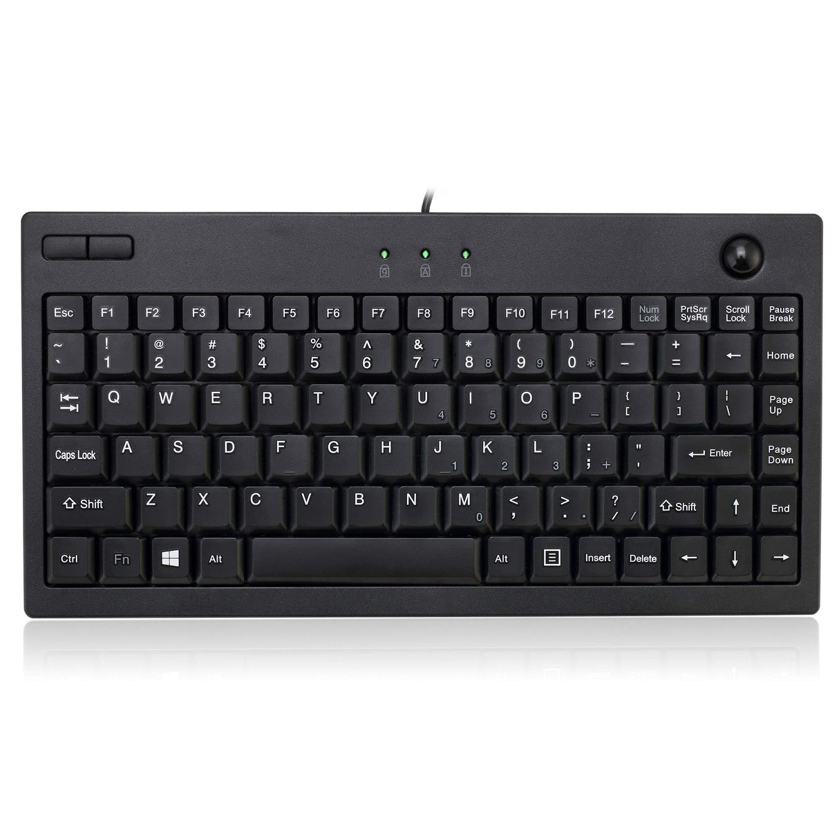 Adesso Keyboard Wired Tru-Form 310 Mini with Trackball - Black