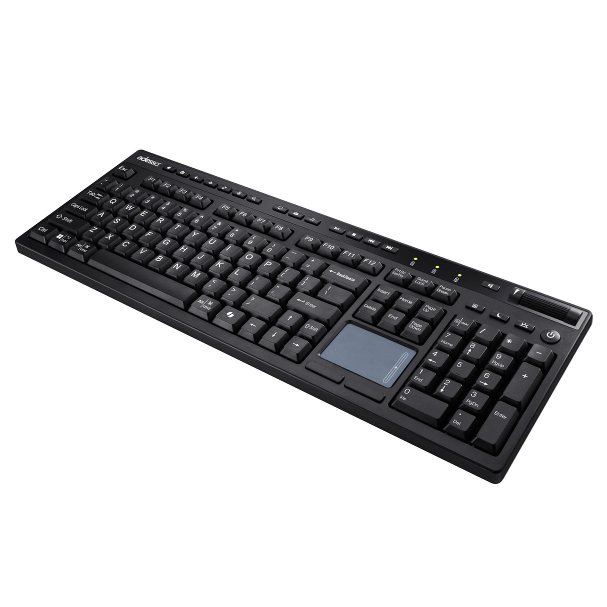 Adesso Keyboard Wireless with Touchpad Multi-OS CoPilot AI Hotkey Full Size PC/Mac/Android - Black
