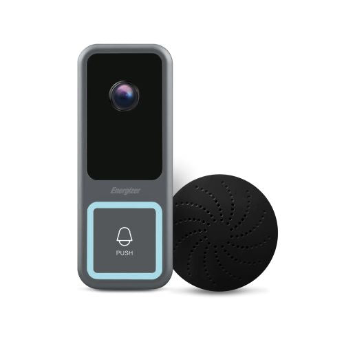 Energizer Smart Doorbell & Chime Wired 1080p Video Doorbell Security Camera 2-Way Audio Night Vision Cloud & Card Storage Works with Alexa & Google Home Motion Sensor Requires Existing Wires - Sliver