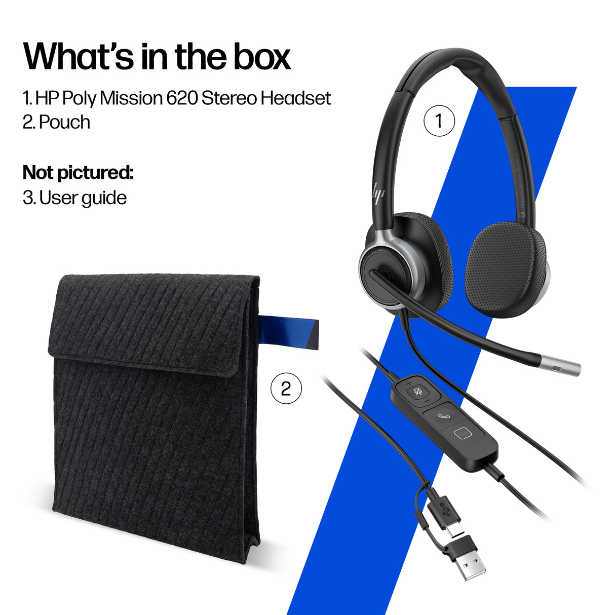 HP Poly Mission 615 Monaural USB Wired Headset