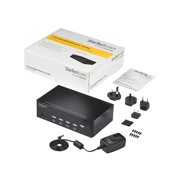 StarTech.com 4 Port HDMI KVM Switch - 4K 30Hz - Dual Display - TAA