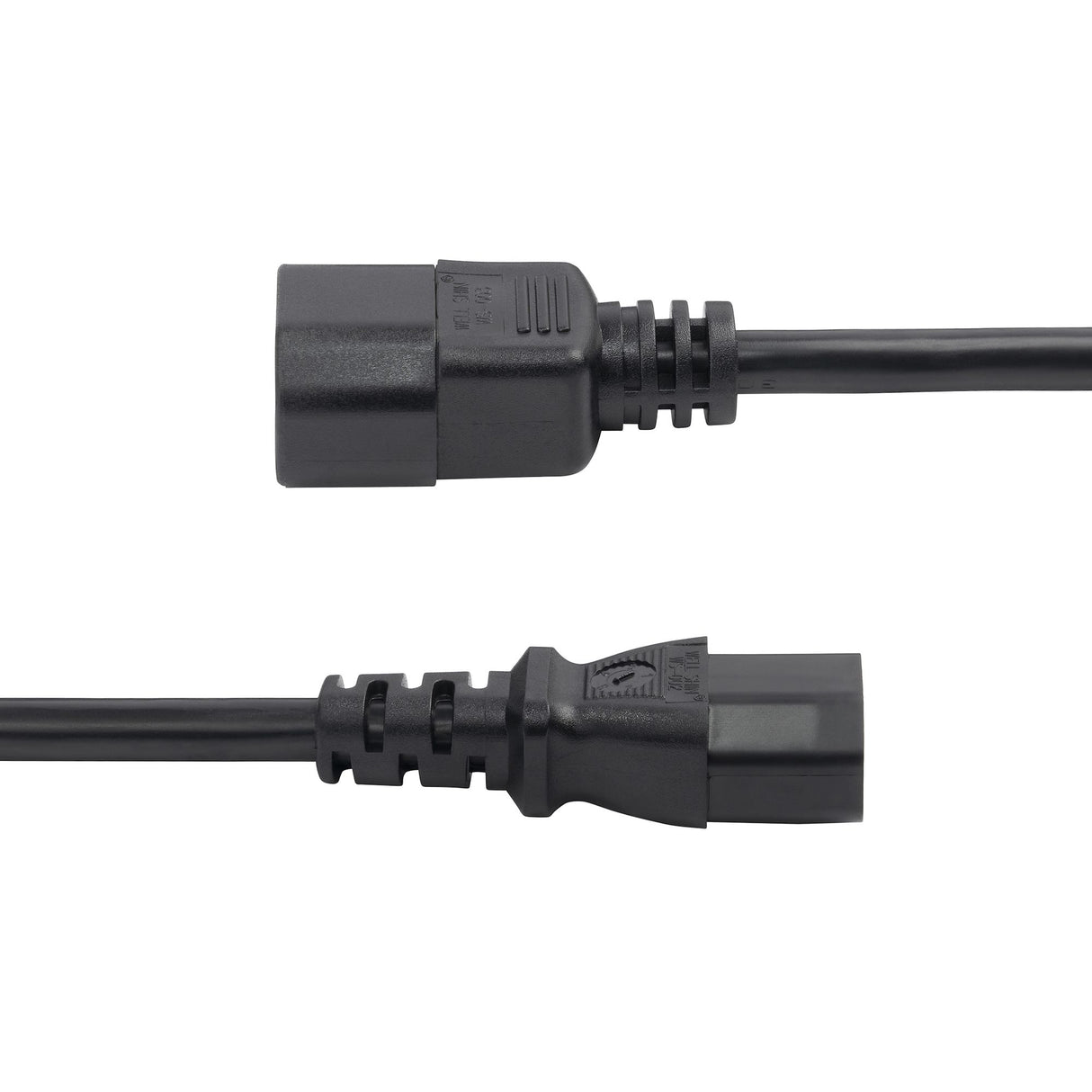 StarTech.com 1ft (30cm) Power Extension Cord, C14 to C13 PDU Power Cord, 10A 250V, 18AWG, Black Extension Cable, AC Power Cable for PDU/Power Supply, TAA Compliant, UL Listed