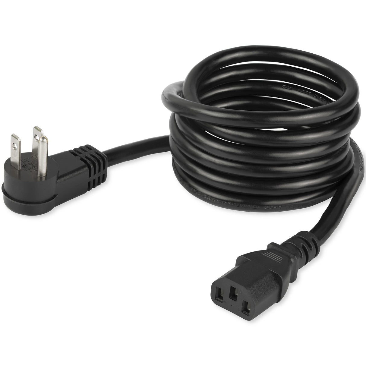StarTech.com 6ft (2m) Computer Power Cord, Right Angle NEMA 5-15P to C13, 10A 125V, 18AWG, Black Replacement AC Power Cord, Printer Power Cord, PC Power Supply Cable, Monitor Power Cable - UL Listed
