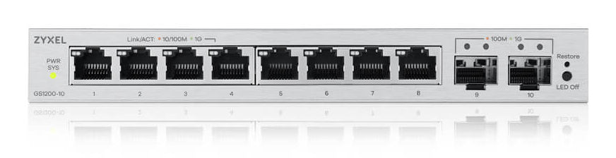 Zyxel GS1200-10v3 Managed L2 Gigabit Ethernet (10/100/1000) Desktop Grey