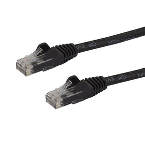 StarTech.com 25ft CAT6 Ethernet Cable - Black CAT 6 Gigabit Ethernet Wire -250MHz 100W PoE RJ45 UTP Network/Patch Cord Snagless w/Strain Relief Individually Tested