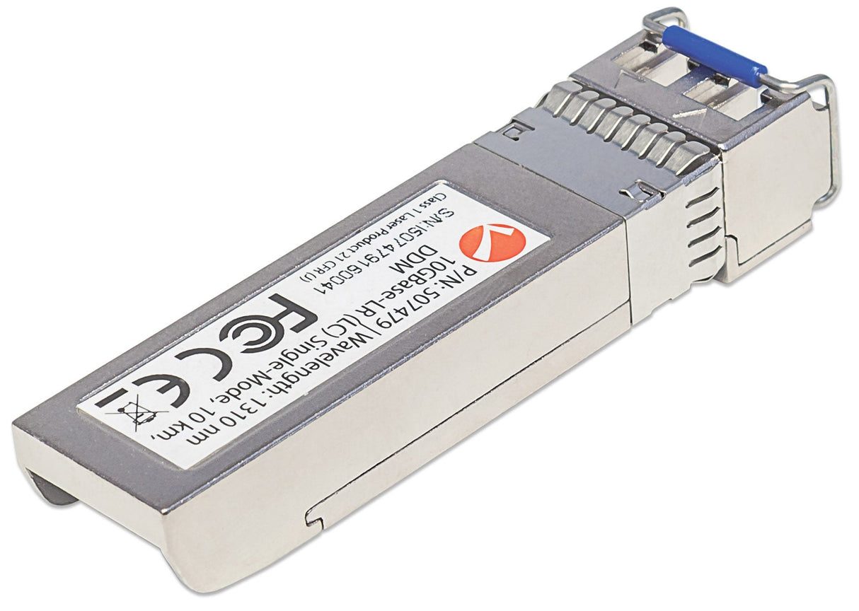 Intellinet Transceiver Module Optical, 10 Gigabit Fiber SFP+, 10GBase-LR (LC) Single-Mode Port, 10km, Wavelength 1310nm, MSA Compliant, Equivalent to Cisco SFP+10GB-LR, Ethernet, Fibre, Three Year Warranty