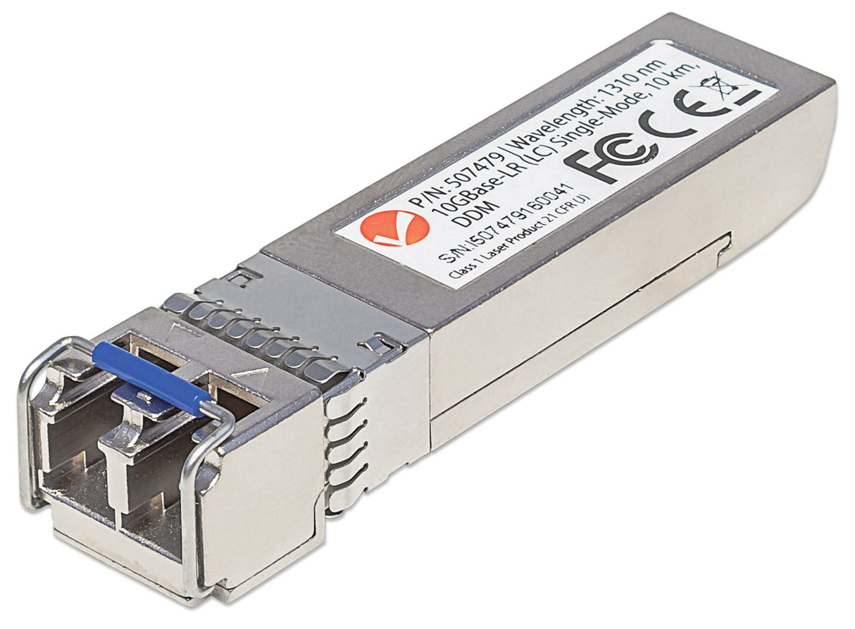 Intellinet Transceiver Module Optical, 10 Gigabit Fiber SFP+, 10GBase-LR (LC) Single-Mode Port, 10km, Wavelength 1310nm, MSA Compliant, Equivalent to Cisco SFP+10GB-LR, Ethernet, Fibre, Three Year Warranty