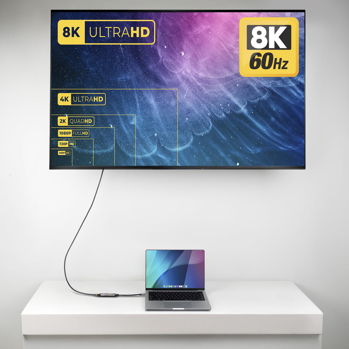 StarTech.com USB-C to HDMI Adapter, 8K 60Hz / 4K 120Hz, Thunderbolt / USB4 Compatible, USB C to HDMI 2.1 Converter, HDR10+, 7.9in (20cm) Cable