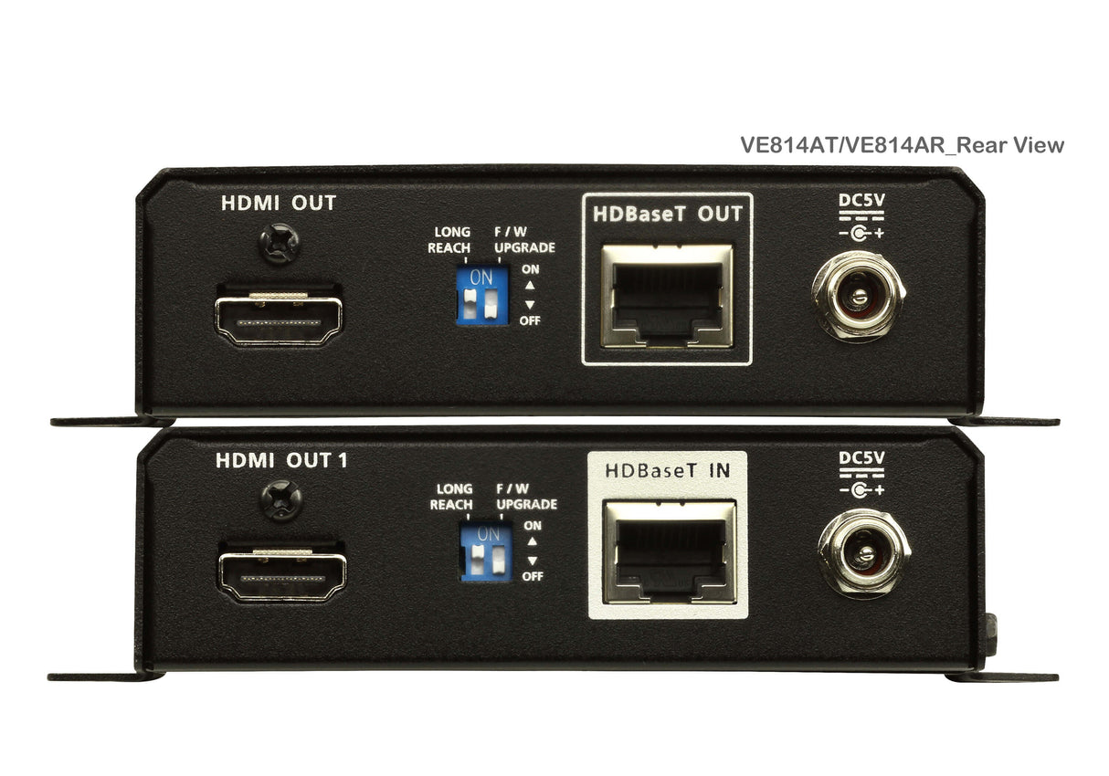 ATEN VE814A AV extender AV transmitter & receiver Black