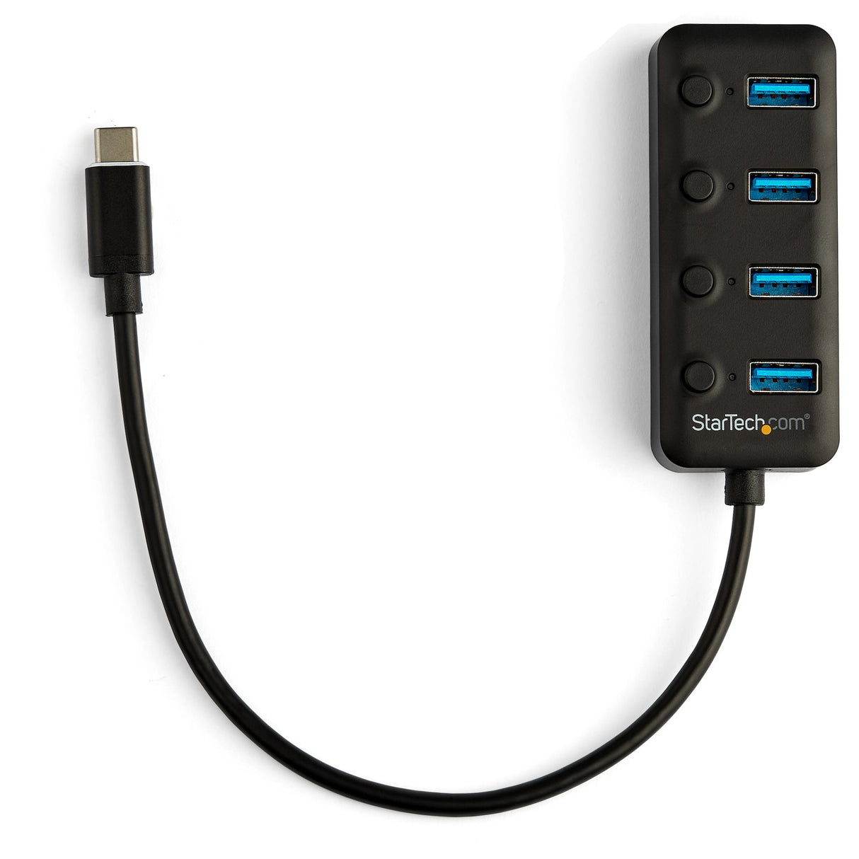 StarTech.com 4 Port Bus Powered USB C Hub with Individual On/Off Switches, USB 3.0 (5Gbps) Expansion Hub, Desktop/Laptop USB-C to USB-A Splitter
