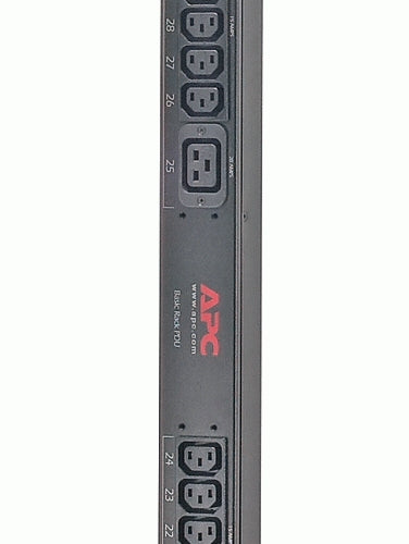 APC NetShelter Basic Rack PDU, Zero U, 12.5kW, 208V, 30 C13 and 6 C19 outlet, 10ft input cord