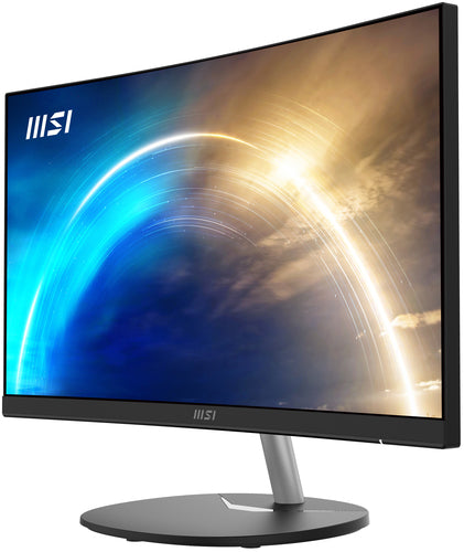 MSI Pro MP241CA 23.6 Inch Curved Monitor, 1500R, Full HD (1920 x 1080), 75Hz, VA, 4ms, FreeSync, HDMI, DiplayPort, Built-in Speakers, Anti-Glare, Anti-Flicker, Less Blue light, TÜV Certified, VESA, Kensington, Black