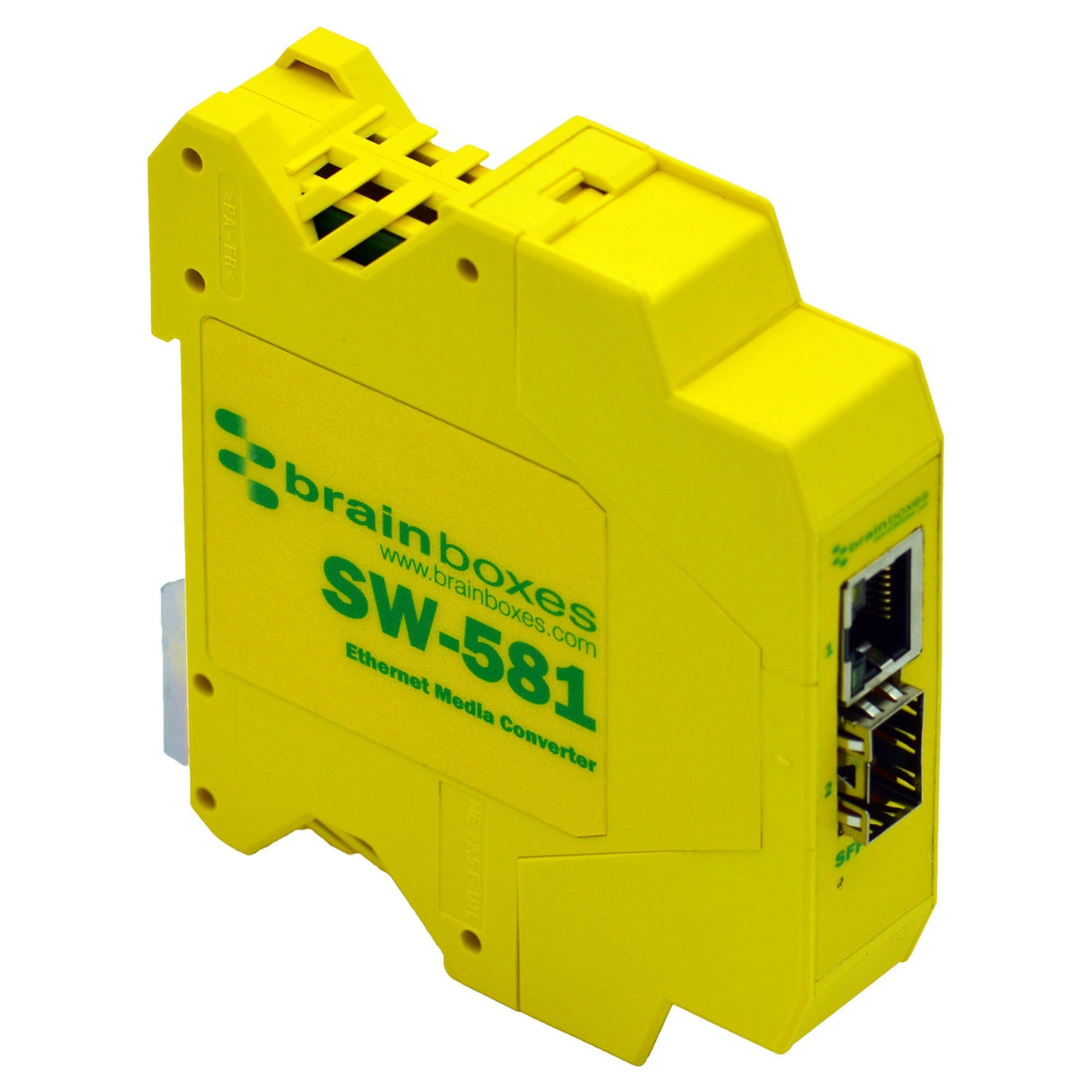 Brainboxes SW-581 network switch Unmanaged Gigabit Ethernet (10/100/1000) DIN rail Yellow