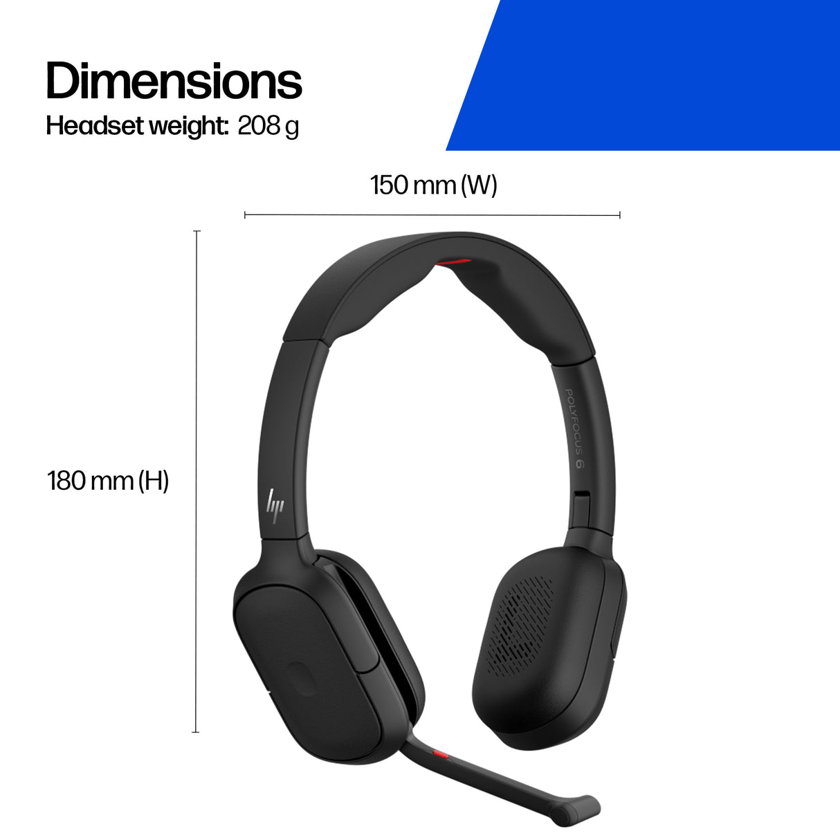 HP Poly Focus 625 Stereo Bluetooth Headset