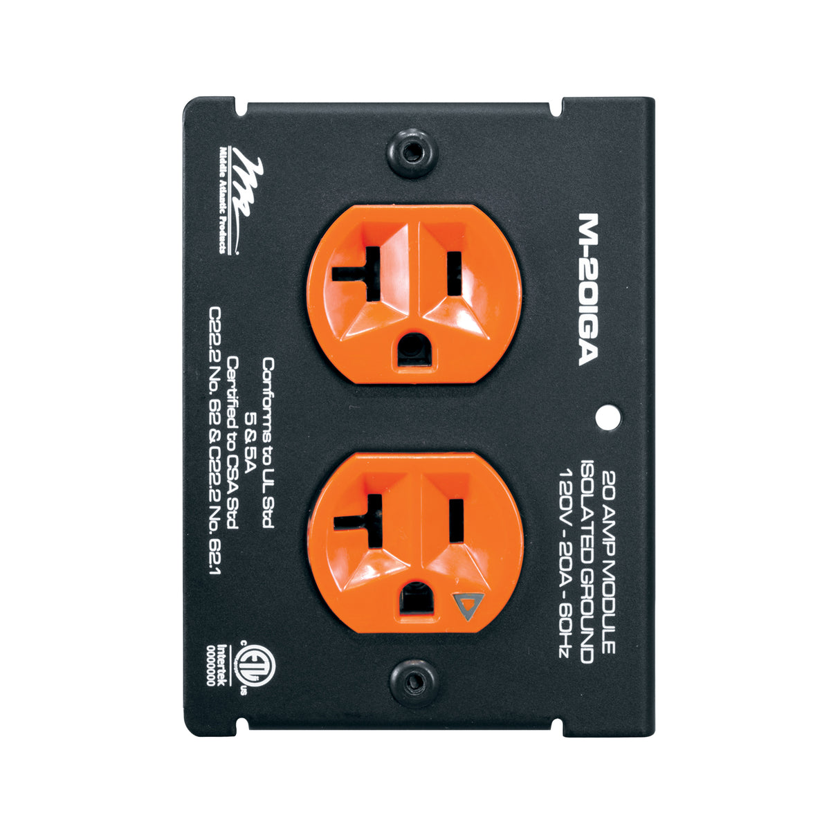 Middle Atlantic M-20IGA socket-outlet NEMA 5-20R Black, Orange