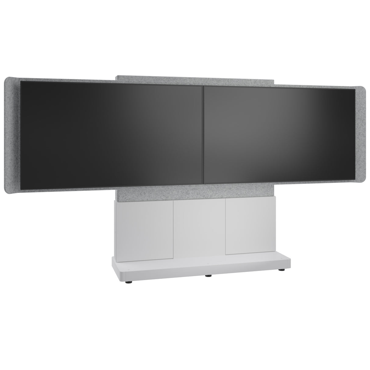Middle Atlantic ForumTM Free-Standing 66" (3 Bay) Display Stand for (2) 66" to 75" Displays, Light Colorway