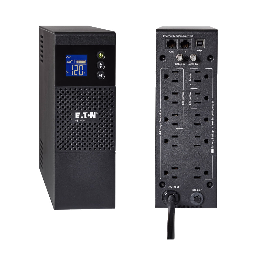 Eaton 5S 1500VA 900W 5-15P input, LCD Outputs: (10) 5-15R