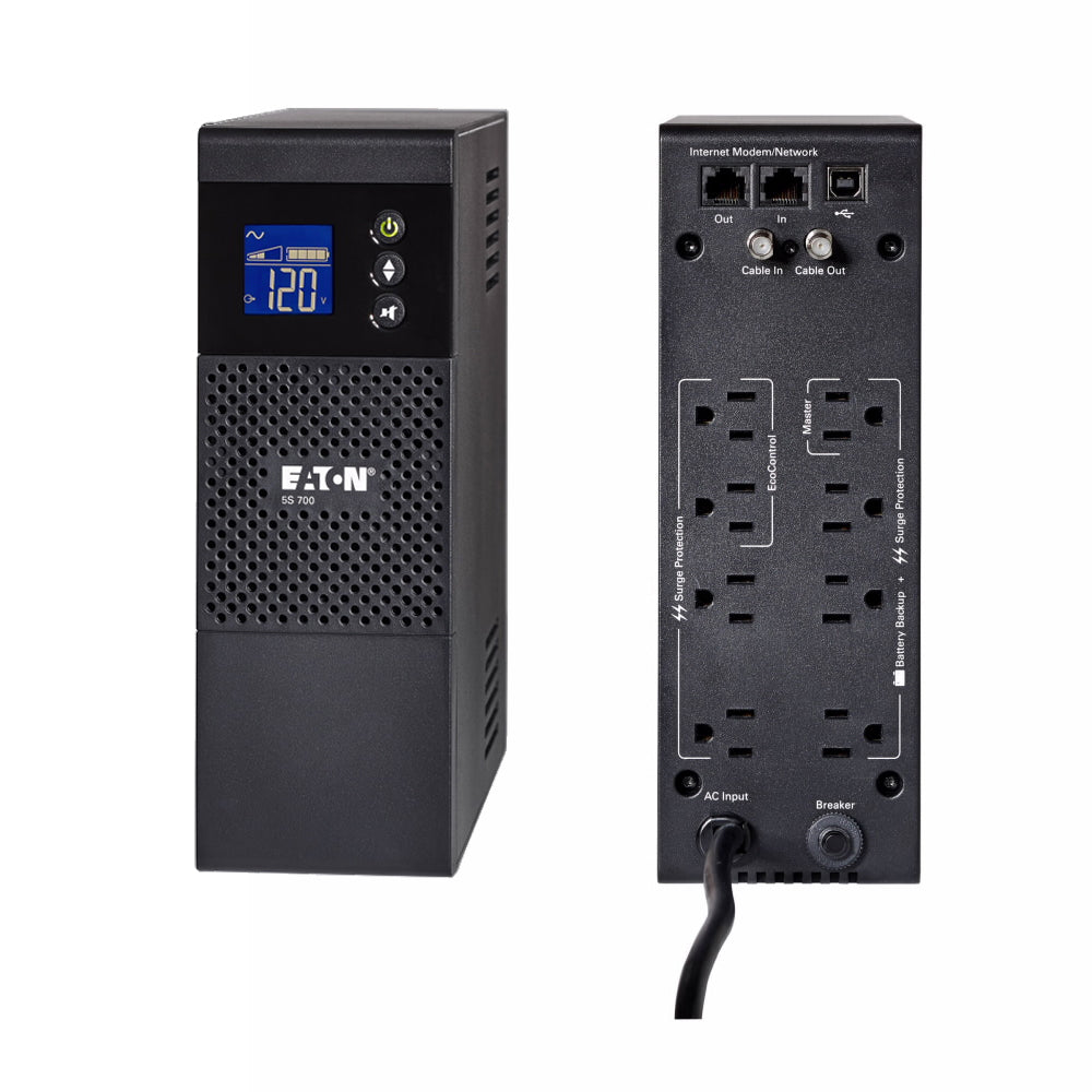 Eaton 5S 700VA 420W, 5-15Pinput, LCD, Outputs:(8)5-15R