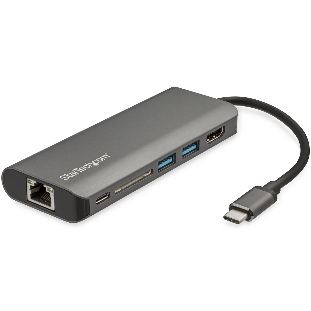 StarTech.com USB C Multiport Adapter - USB-C Travel Dock to 4K HDMI, 3x USB 3.0 Hub, SD/SDHC, GbE, 100W PD 3.0 Pass-Through - Portable USB-C Mini Docking Station USB Type-C/Thunderbolt 3