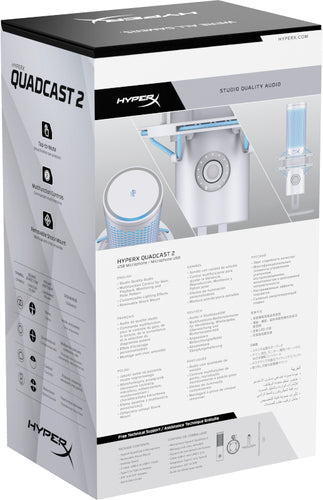 HyperX QuadCast 2 - USB Microphone (Frost) Gray Table microphone