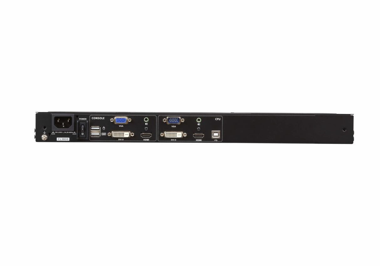 ATEN CL3800NW rack console 47 cm (18.5") 1920 x 1080 pixels Metal, Plastic Black 1U