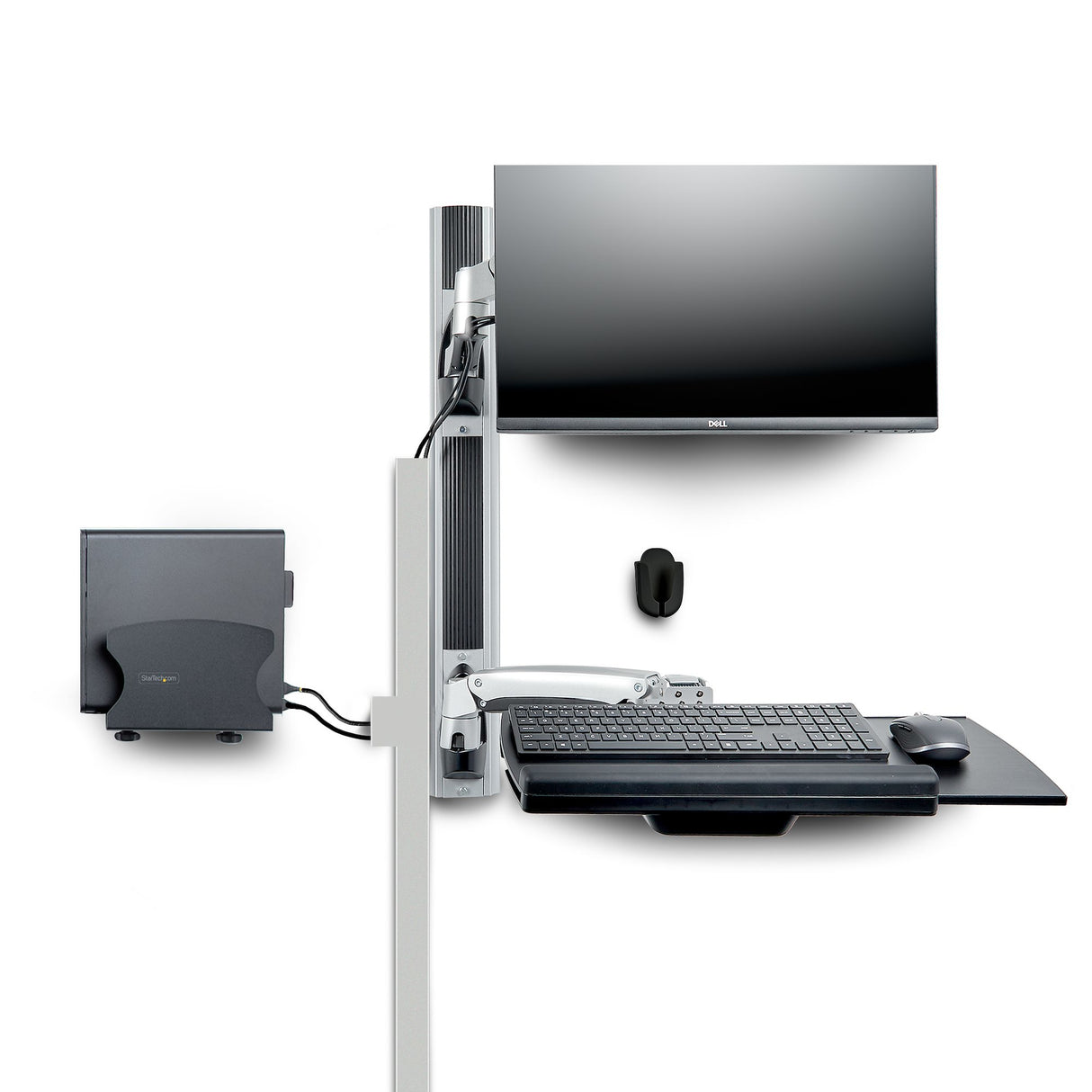 StarTech.com Wall Mount Workstation, VESA Mount For 32" Monitor (22lb/10kg), Fully Articulating Monitor Mount & Keyboard Tray - TAA