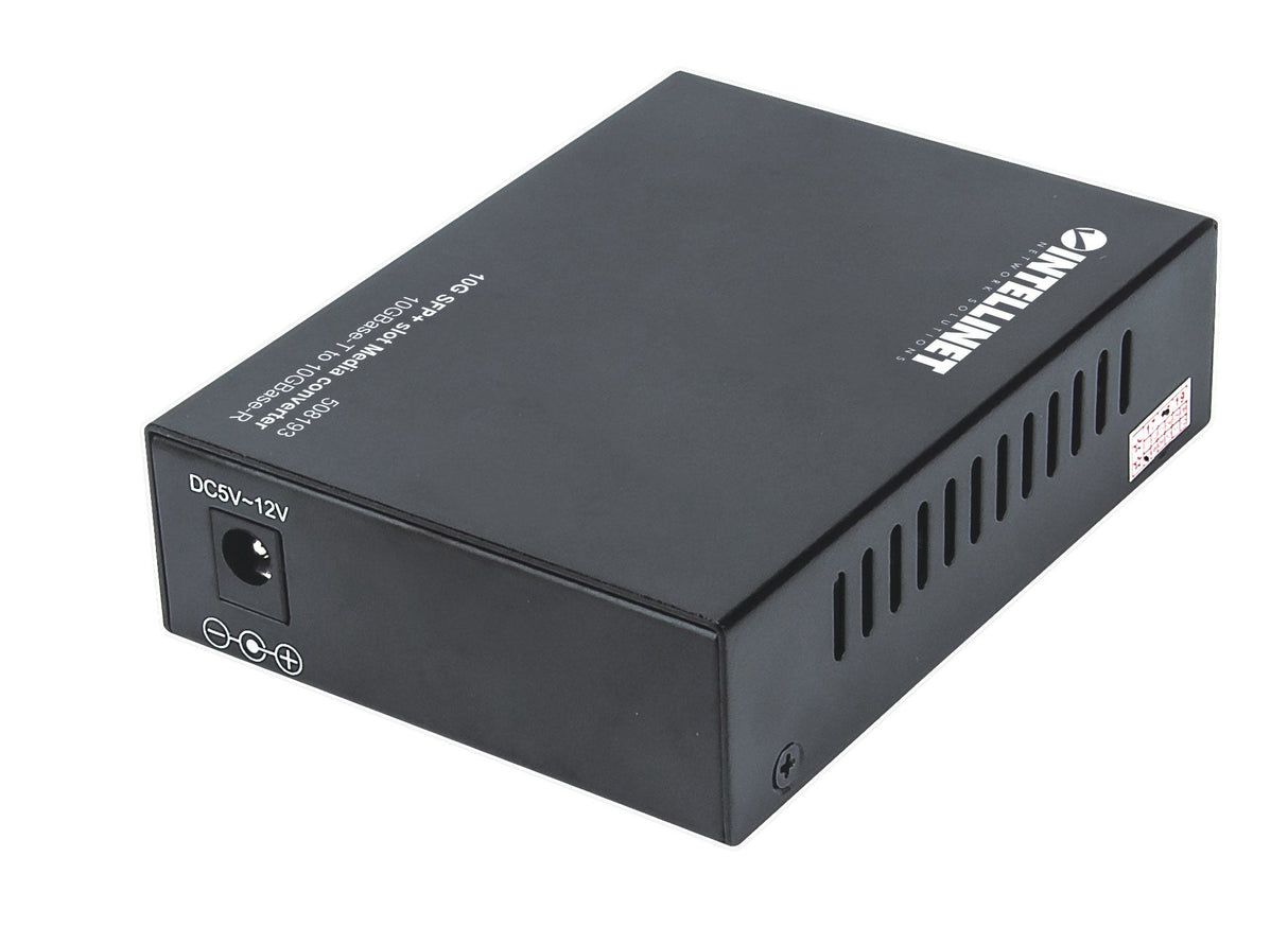 Intellinet 10GBase-T to 10GBase-R Media Converter, 1 x 10 GB SFP+ Slot, 1 x 10GB RJ45 Port