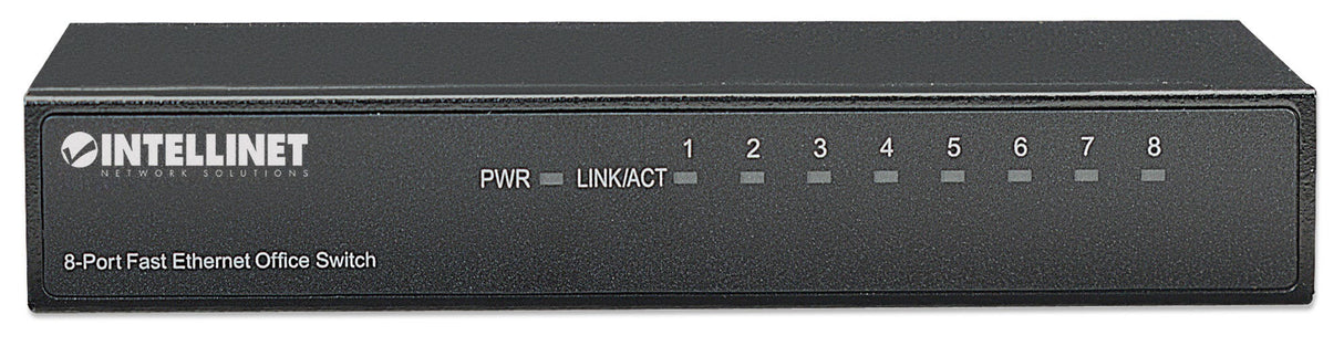 Intellinet 8-Port Fast Ethernet Office Switch, Desktop Size, Metal, IEEE 802.3az (Energy Efficient Ethernet), Box