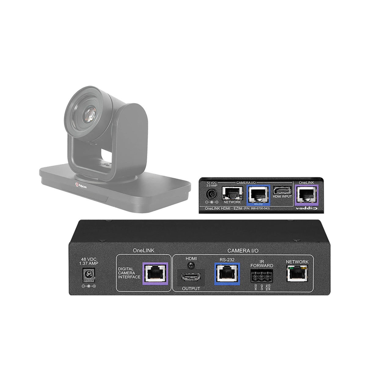 Vaddio Polycom Codec Kit for OneLINK HDMI to EagleEye IV Camera