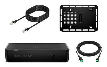 HP Poly Studio A2 Audio Bridge w/ CAT6A and Mic Extension Cable and Mounting Plate TAA Black