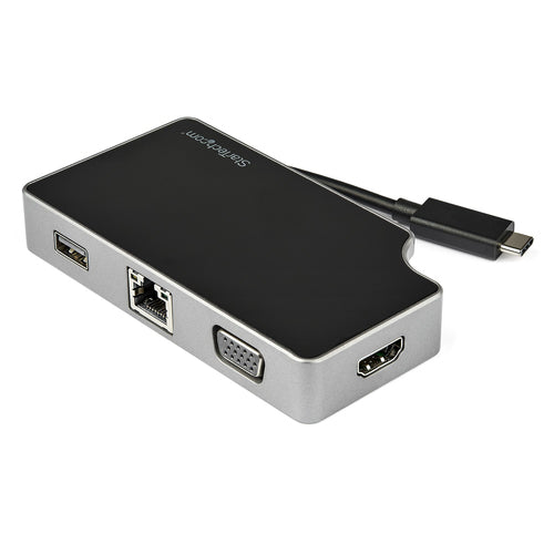 StarTech.com USB C Multiport Adapter to 4K HDMI or 1080p VGA - USB Type C Travel Dock with 95W PD Pass-Through, USB-A, Gigabit Ethernet - USB-C Video Display Adapter Mini Docking Station