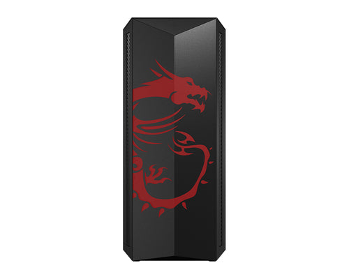 MSI MPG GUNGNIR 100D Mid Tower Gaming Computer Case 'Black Dragon Edition, 1x 120mm Fan, Tempered Glass Panel, E-ATX, ATX, mATX, mini-ITX'