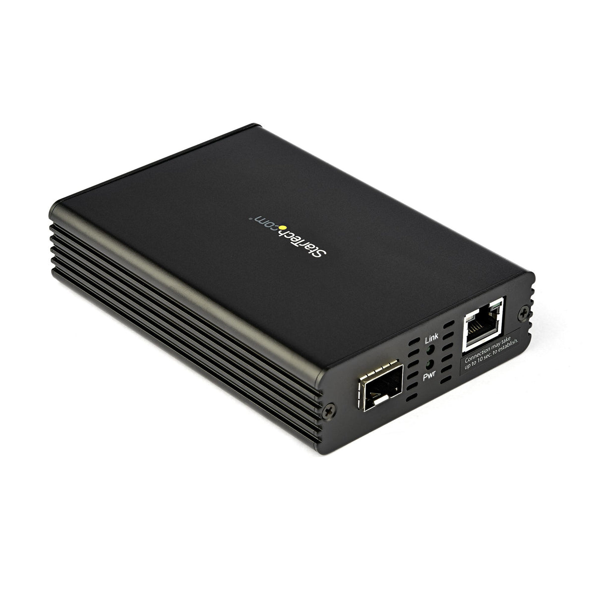 StarTech.com 10GbE Multi-Gigabit Open SFP+ Fiber Media Converter, Standalone 10 Gigabit Ethernet RJ-45 to 10GBASE-T SFP, Single-Mode / Multi-Mode, 9K Jumbo Frames