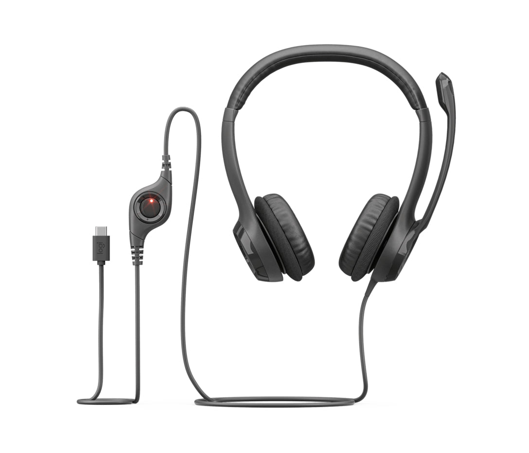 Logitech H390 USB Computer Headset, Negro, USB-C