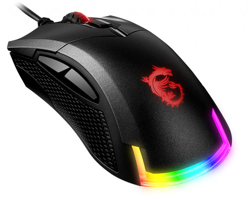 MSI CLUTCH GM50 RGB Optical FPS Gaming Mouse '7200 DPI Optical Sensor, 6 Programmable button, 3-Zone RGB, Ergonomic design, OMRON Switch with 20+ Million Clicks, RGB Mystic Light'