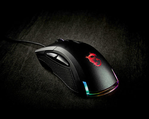 MSI CLUTCH GM50 RGB Optical FPS Gaming Mouse '7200 DPI Optical Sensor, 6 Programmable button, 3-Zone RGB, Ergonomic design, OMRON Switch with 20+ Million Clicks, RGB Mystic Light'