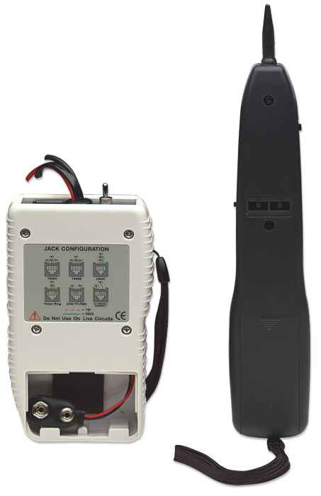 Intellinet Net Toner and Probe Kit, Tone Generator, Tests datacom, telecom, security, video, and audio networks, Two position switch for single or multi-tone signal, Carry pouch