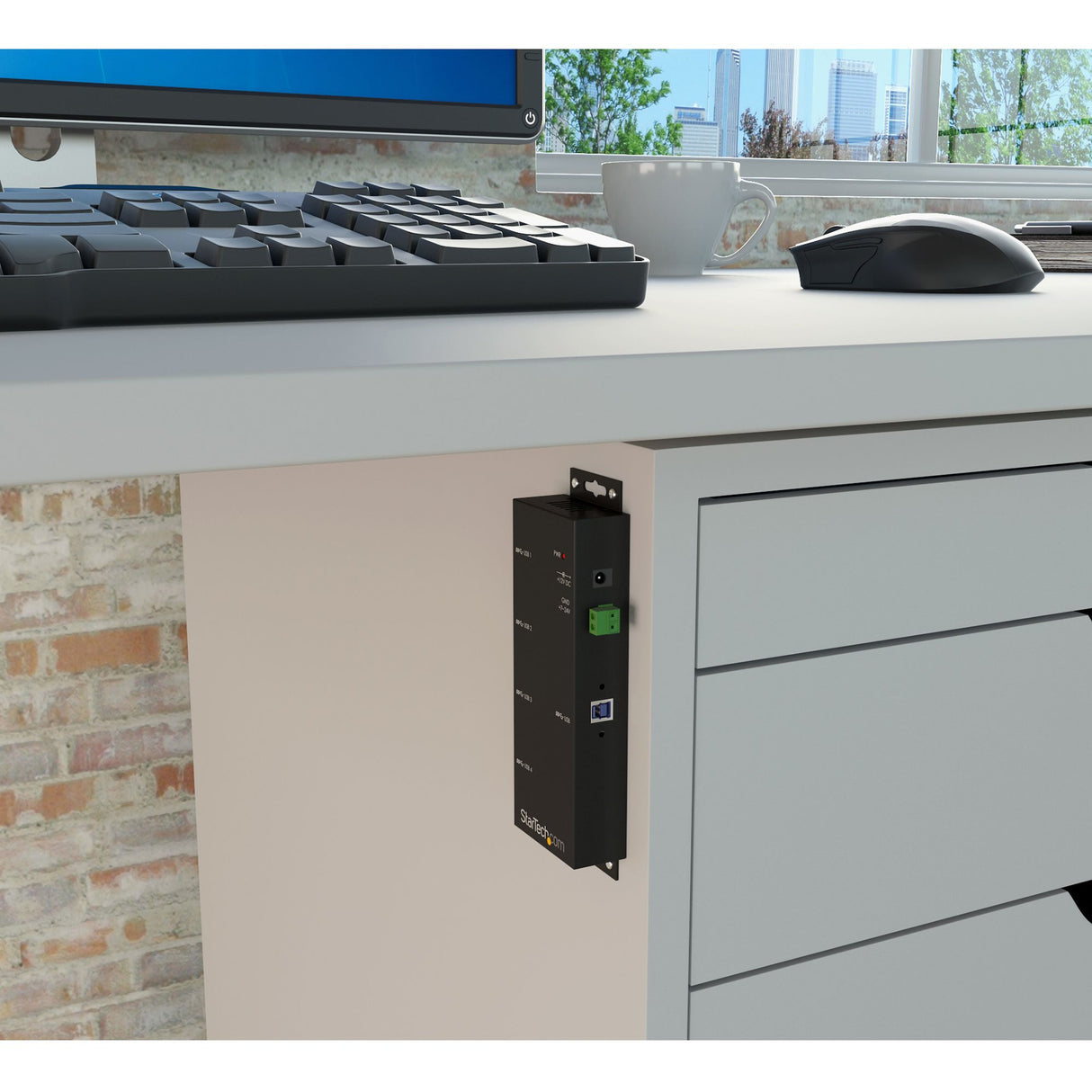 StarTech.com 4-Port USB 3.0 Hub - 5Gbps - Metal Industrial USB-A Hub - Wall or Desk Mountable USB Data Hub - TAA Compliant USB Expander Hub