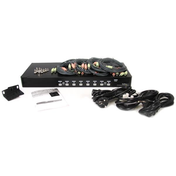 StarTech.com 8 Port Rackmount USB VGA KVM Switch w/ Audio (Audio Cables Included) - TAA