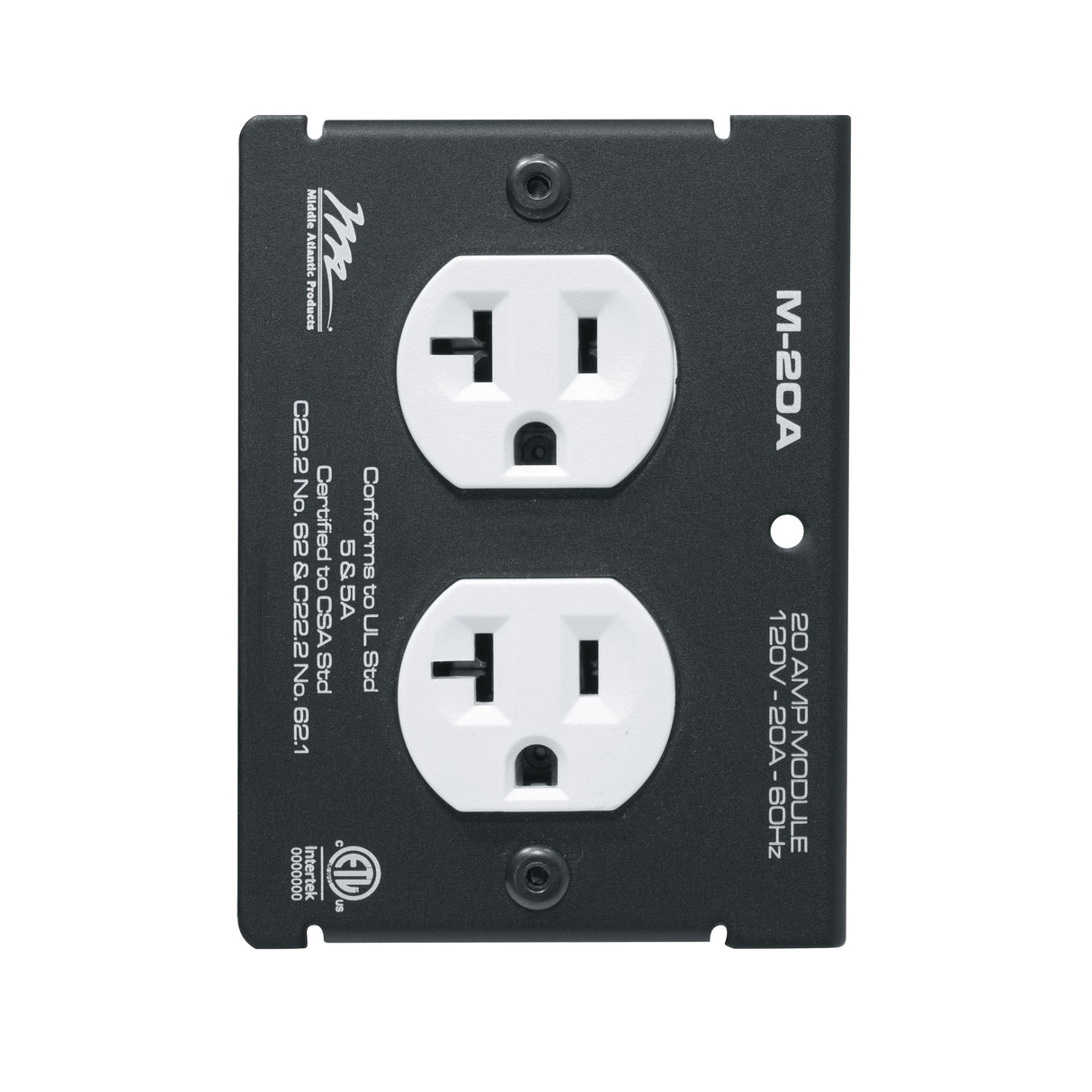 Middle Atlantic M-20A socket-outlet NEMA 5-20R Black, White