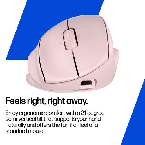 HP Tilt Ergonomic Pink Mouse 720M