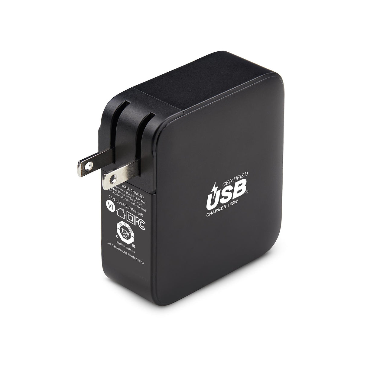 StarTech.com 140W USB-C Wall Charger, USB-IF Certified, Single USB-C, PD 3.1 Portable GaN Charging, Power Adapter for MacBook M3 Pro/Max, Dell XPS/Inspiron/Precision