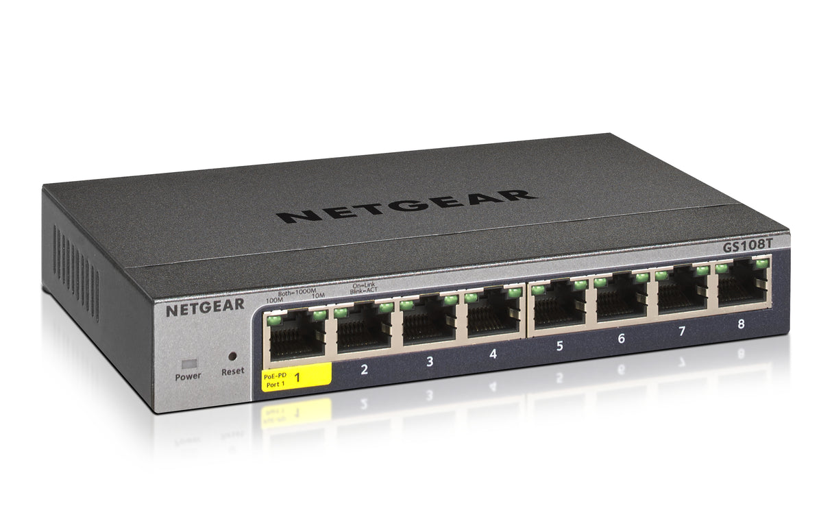 NETGEAR GS108T-300 Managed L2 Gigabit Ethernet (10/100/1000) Grey