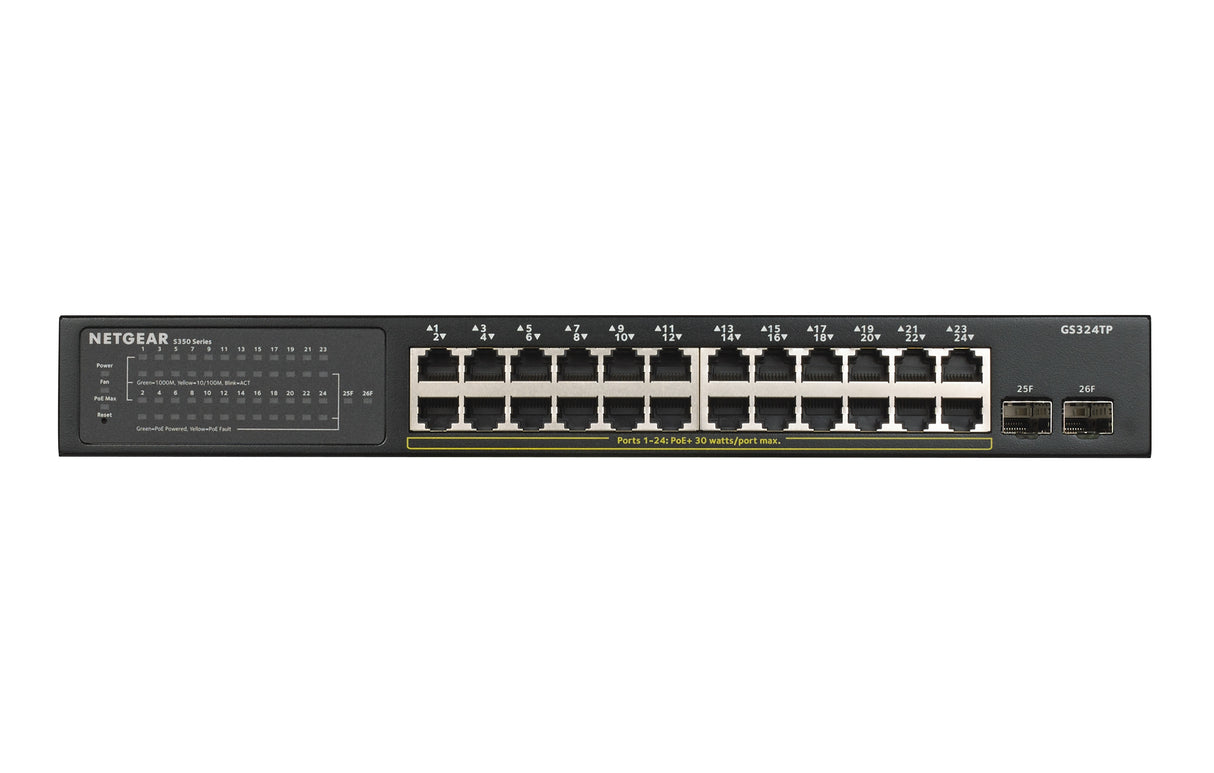 NETGEAR 26-Port PoE Gigabit Ethernet Smart Switch (GS324TP)