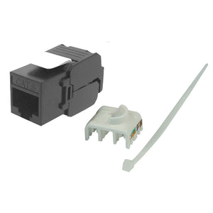 Keystone Jack Cat6 180 Degree UTP TooLess - Black 50pk