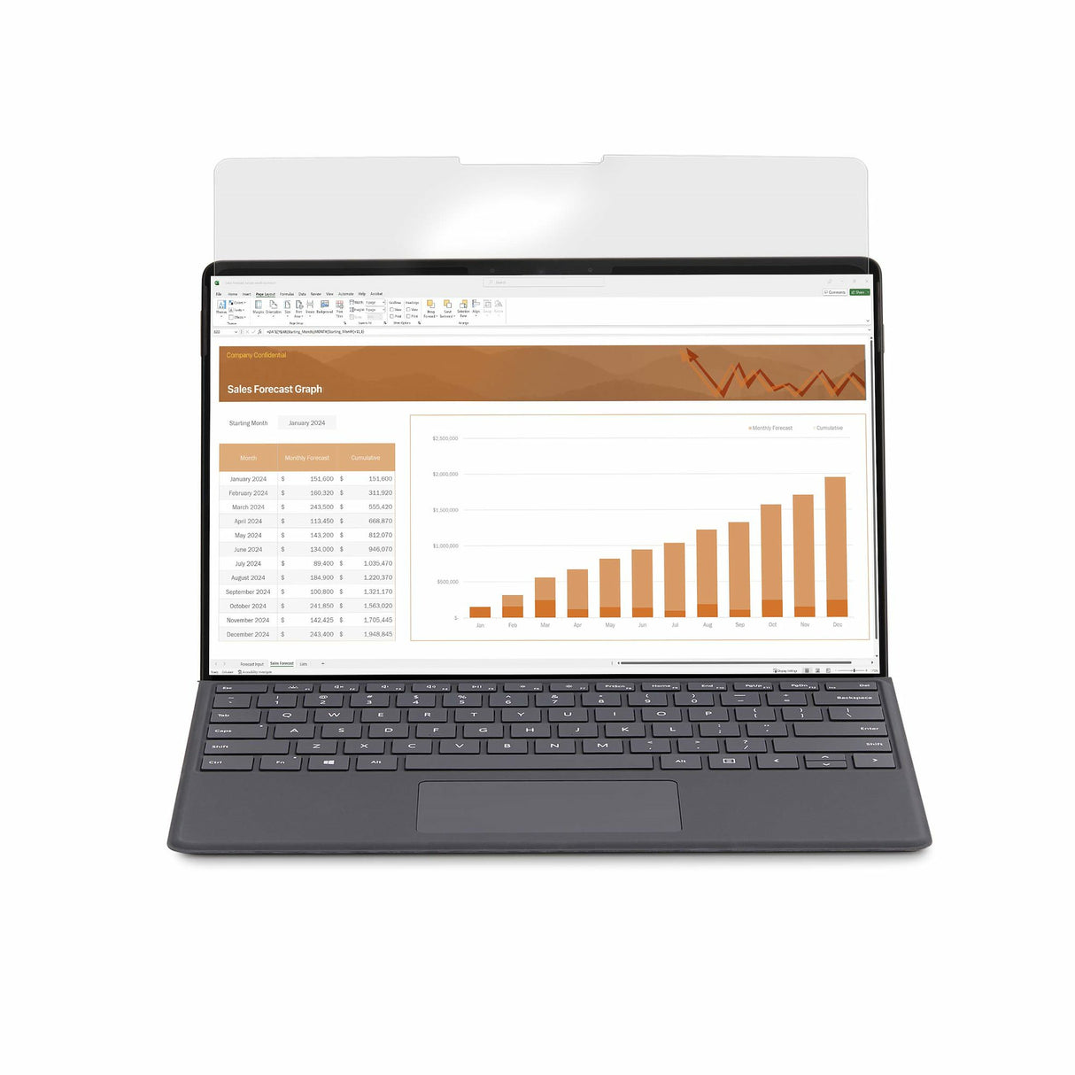 StarTech.com 4-Way 12.4in Surface Laptop Go 1/2/3 Privacy Screen Filter, Portrait/Landscape, Touch-Enabled, +/- 30 Deg. View, Blue Light Reduction, Matte Finish