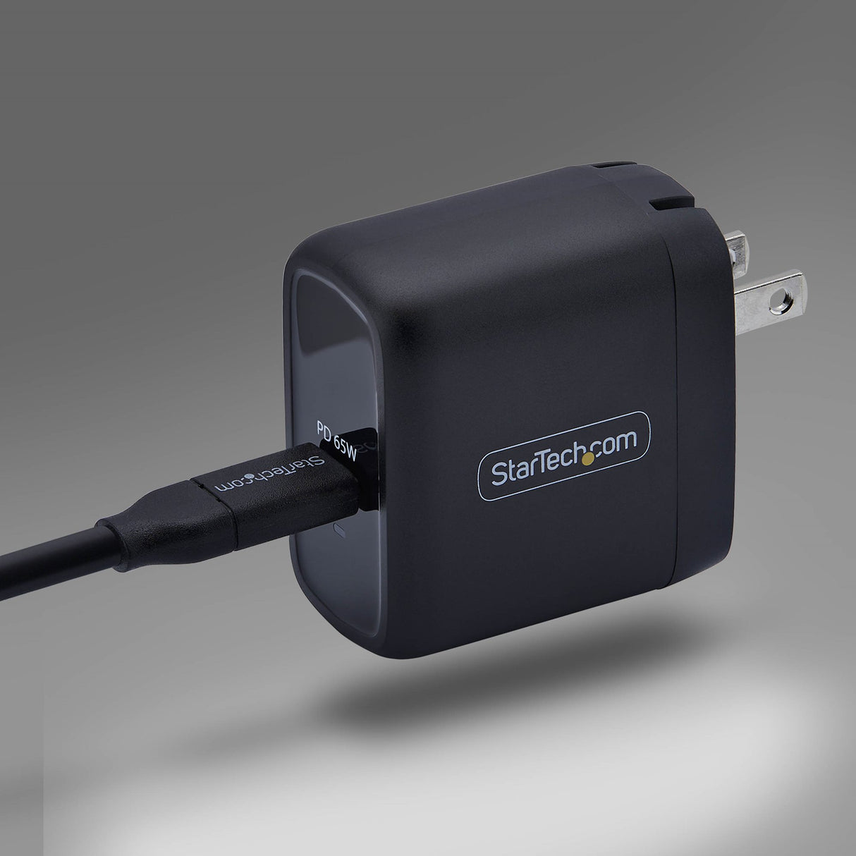 StarTech.com 65W USB-C Laptop Charger, GaN Charger with Power Adapter Brick for Dell, XPS, HP ProBook, MacBook Pro, Microsoft Surface Pro, Black